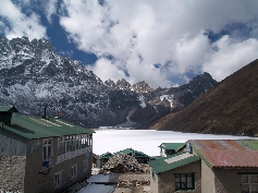 Geröllfeld, Eisfall, Weg nach Gokyo