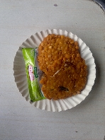 Ein beliebter Snack in Südindien, bestehend aus Kichererbsen und verschiedenen Gewürzen